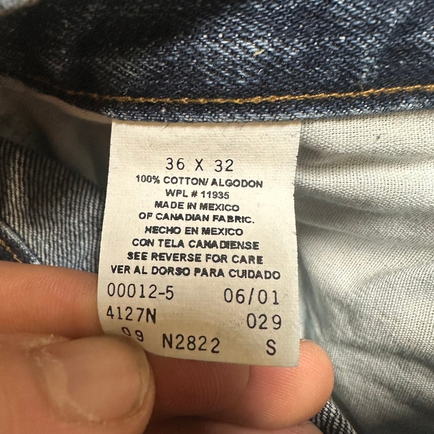 Vintage Arizona Original Big Ring Denim Ring Spun Jeans Men's Sz 36x32 Blue