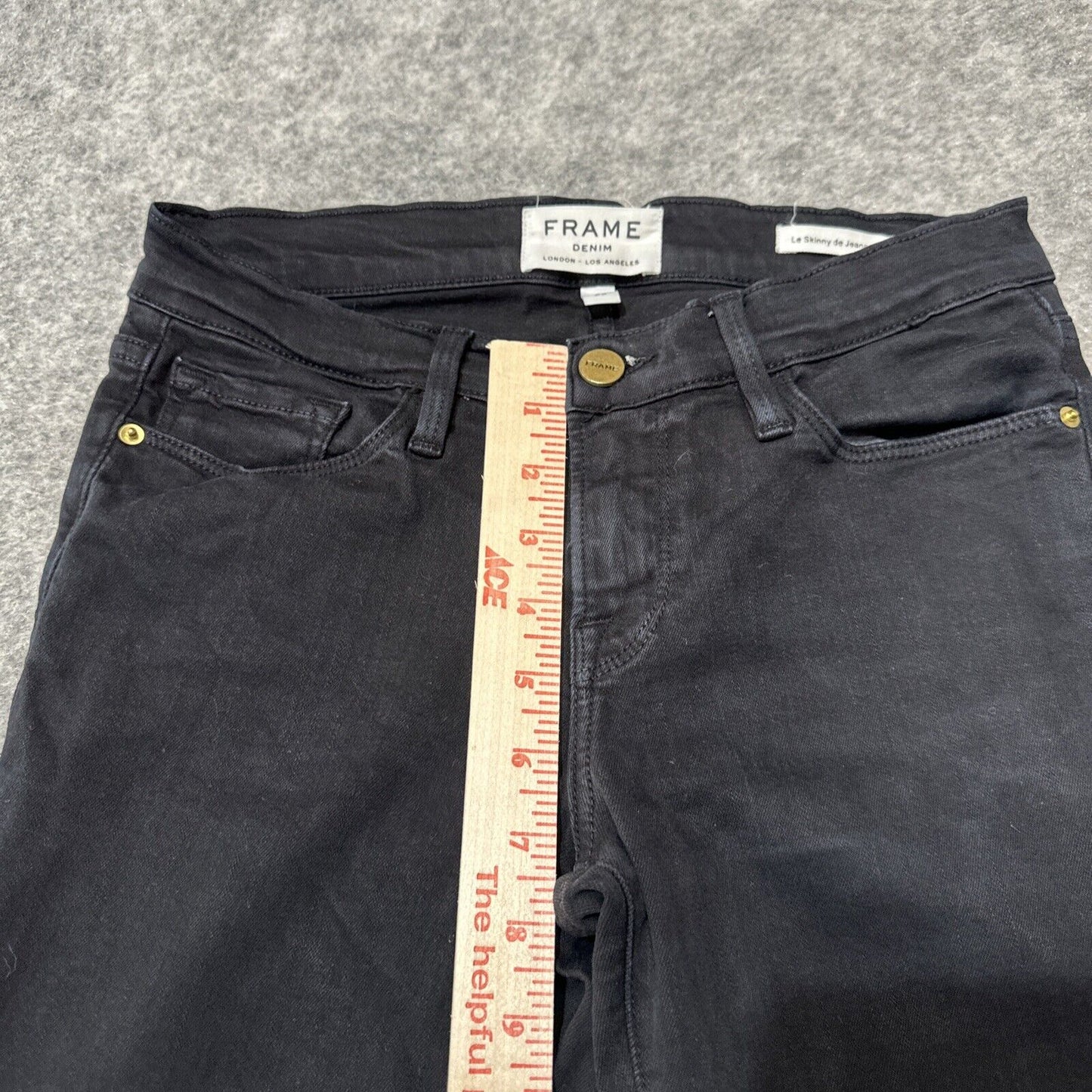 Frame Denim Le Skinny De Jeanne Women's Jeans Size 25 Black Dark Wash Denim