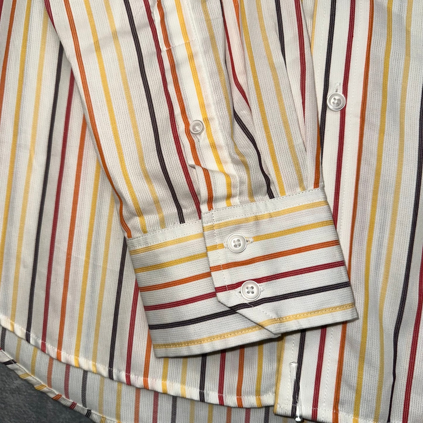 New Robert Graham Men's Striped Dress Shirt Size 2XL Orange White Guitar Music
