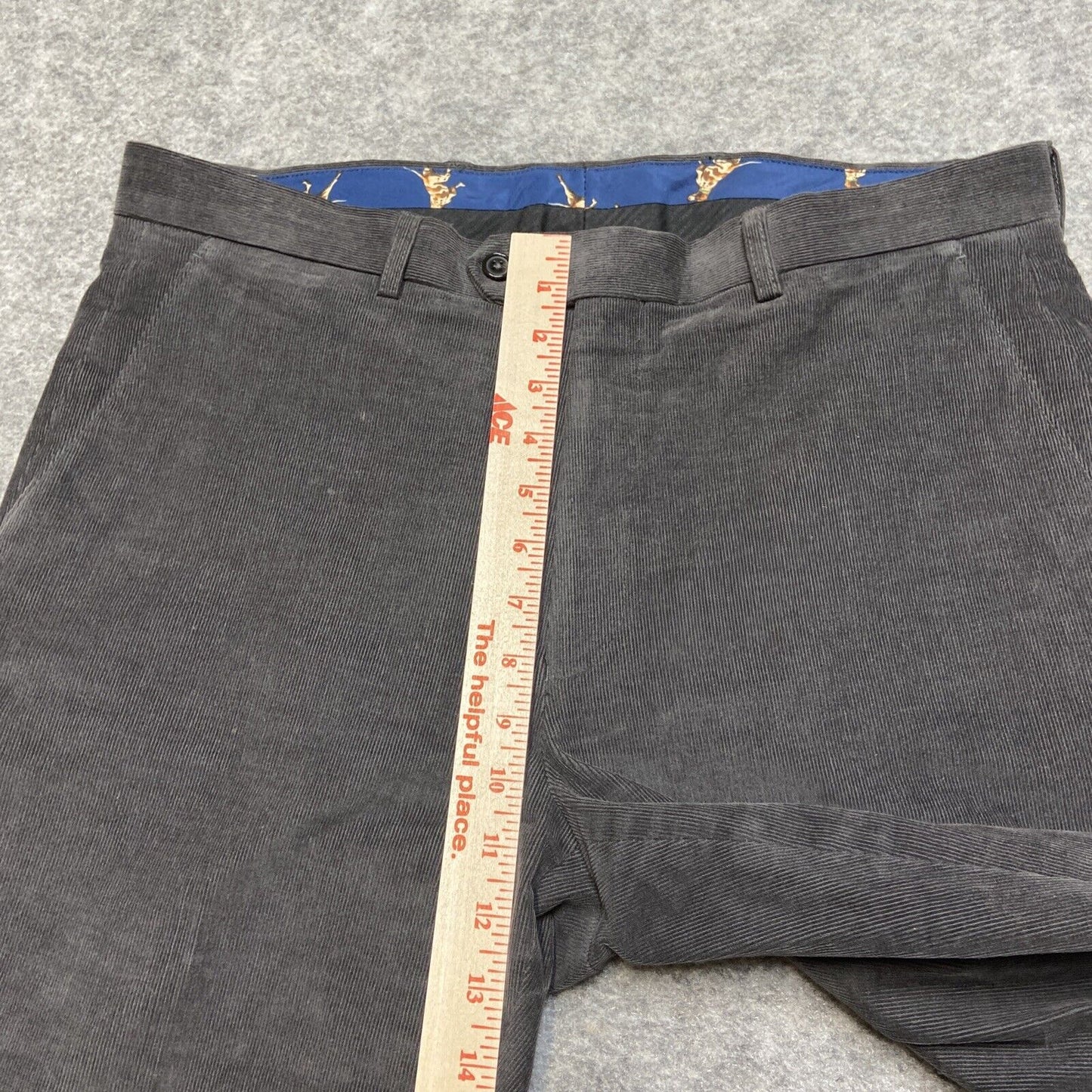 Lauren Ralph Lauren Corduroy Dress Pants Men's Size 34x32 Dark Gray Formal Pants