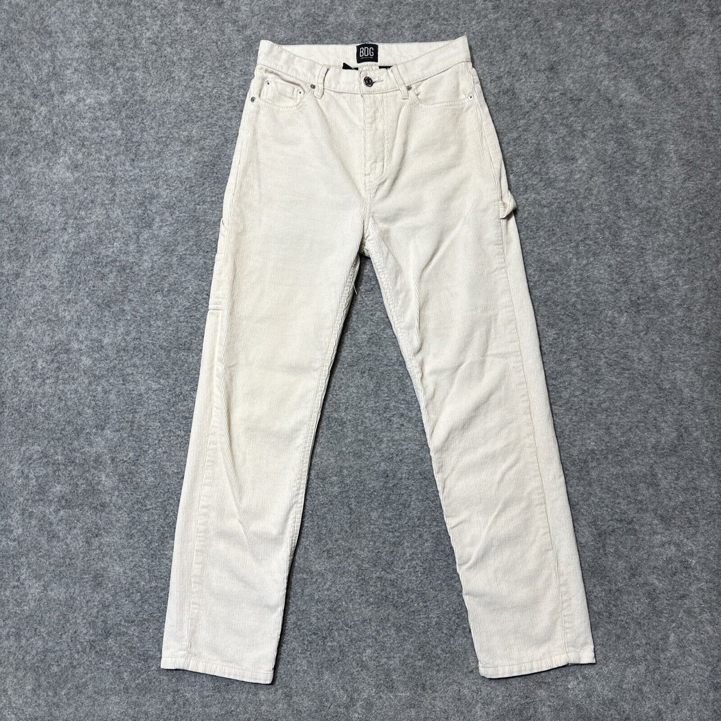 BDG Corduroy Carpenter Slim Straight Jeans Women's Size 26 Cream White