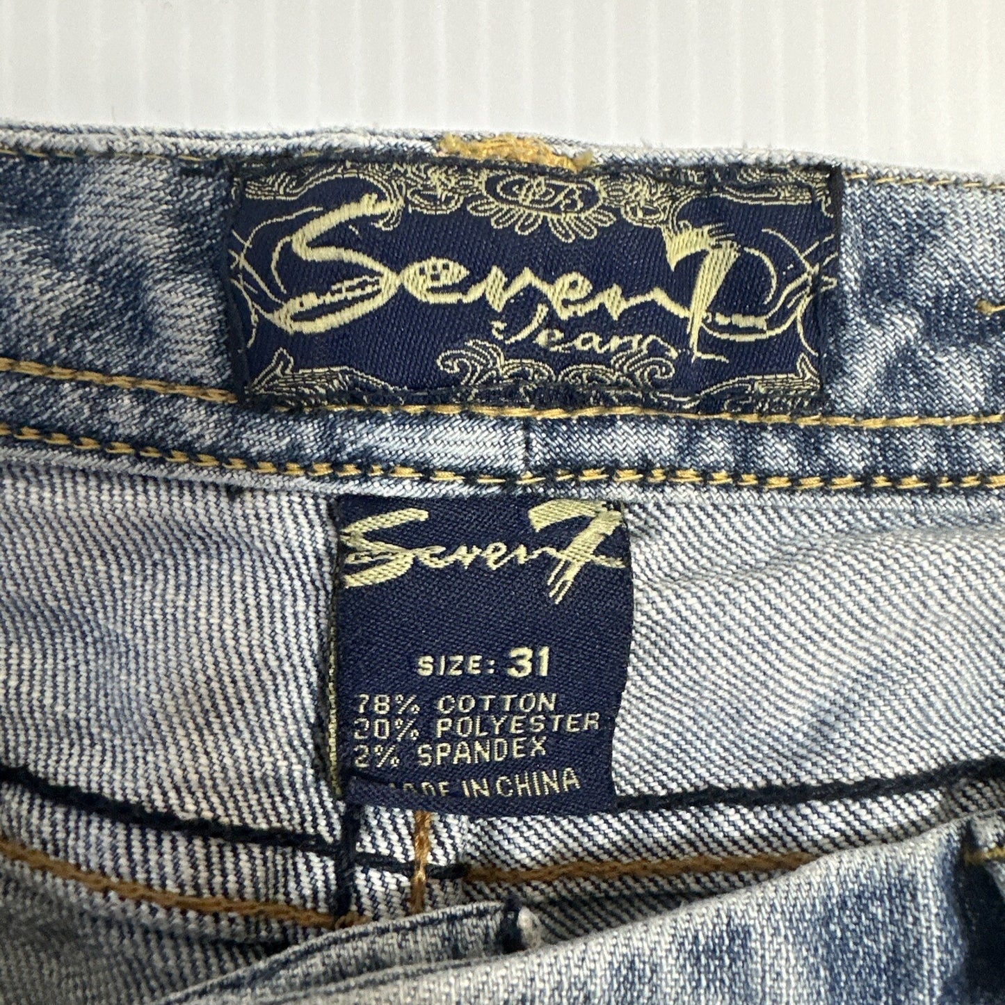 Seven7 Cropped Jeans Women’s Size 31 Blue Light Wash Stretch Denim