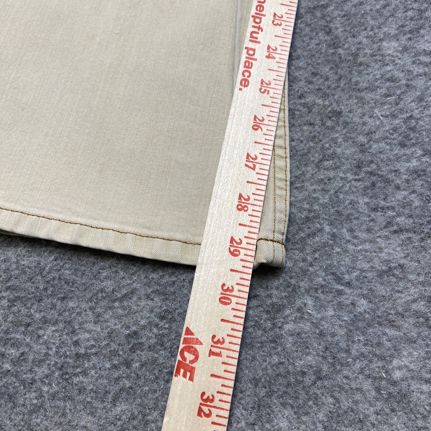LEI Flared Bell Bottom Cargo Jeans Women's Size 13 Creme Beige Denim *Stain*