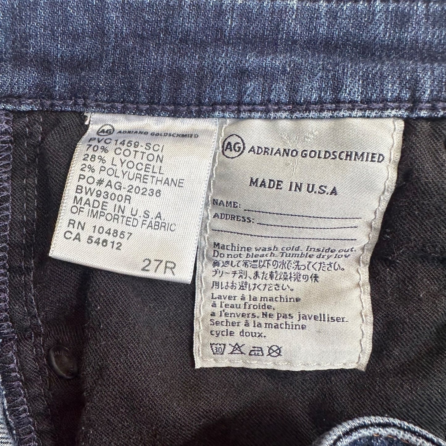 AG Adriano Goldschmied Women's Stevie Roll-Up Slim Straight Jeans Size 27R Blue