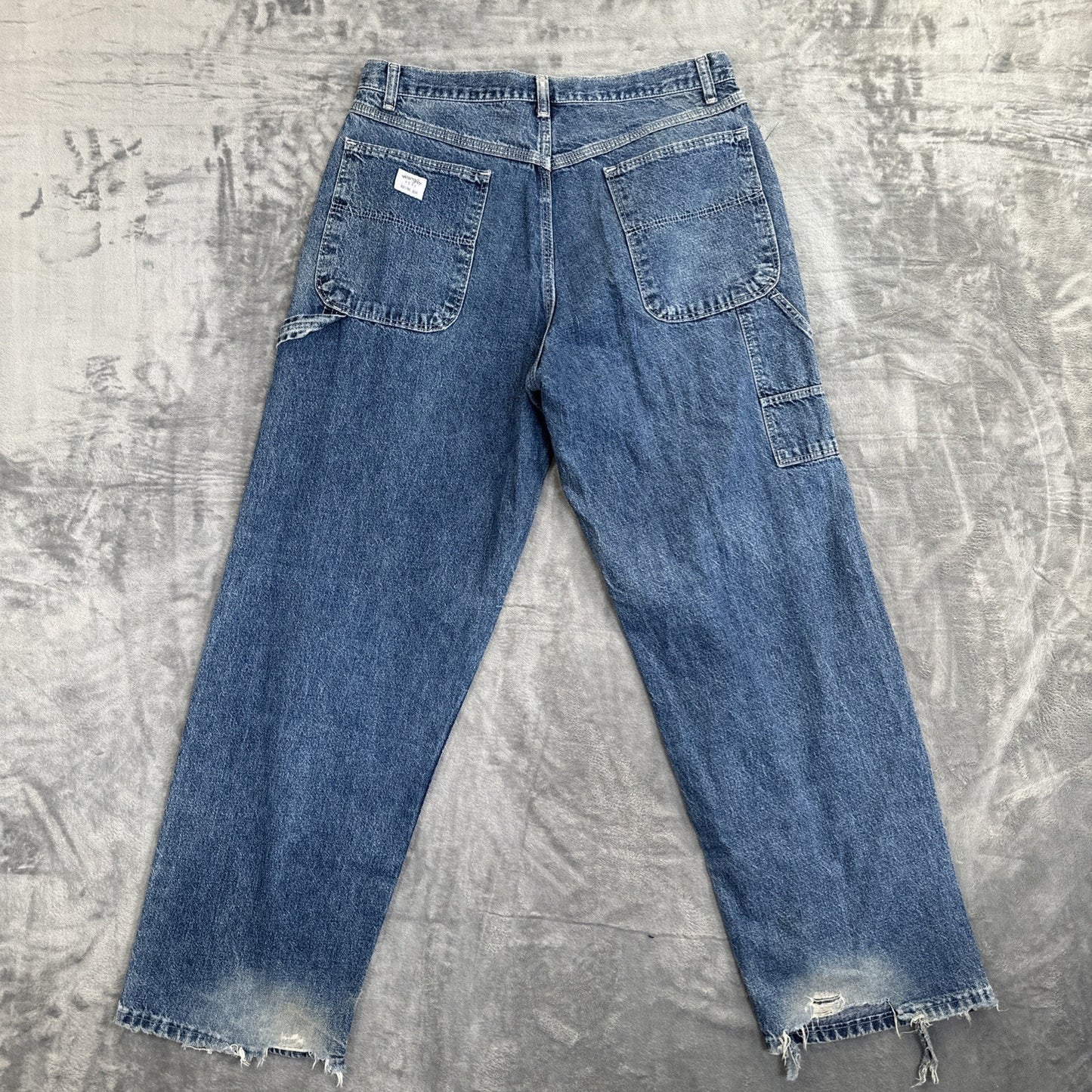 Vintage Wrangler Hero Stripe Sides Carpenter Jeans Mens 33x32 Blue