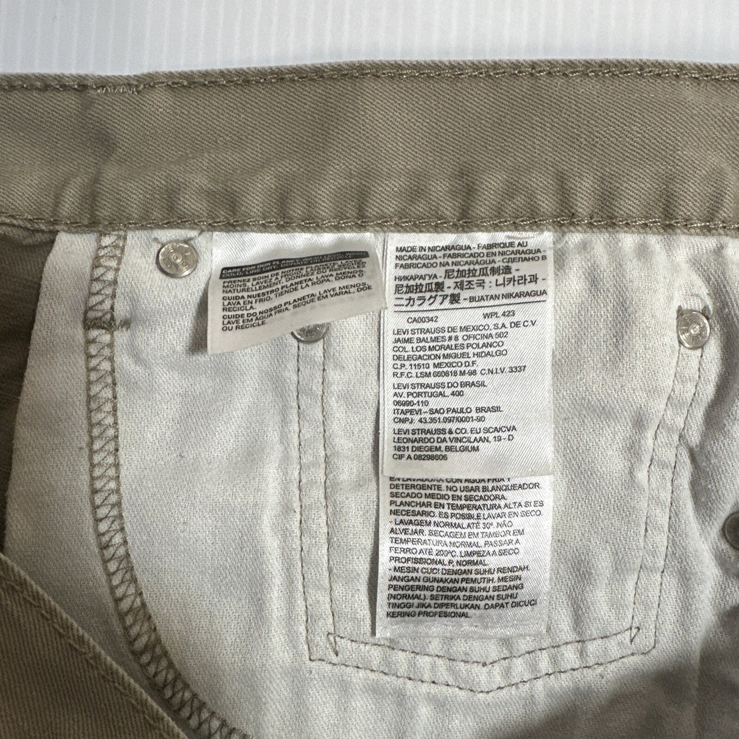 Levi's 505 Regular Fit Mens Jeans Size 40x30 Tan Denim