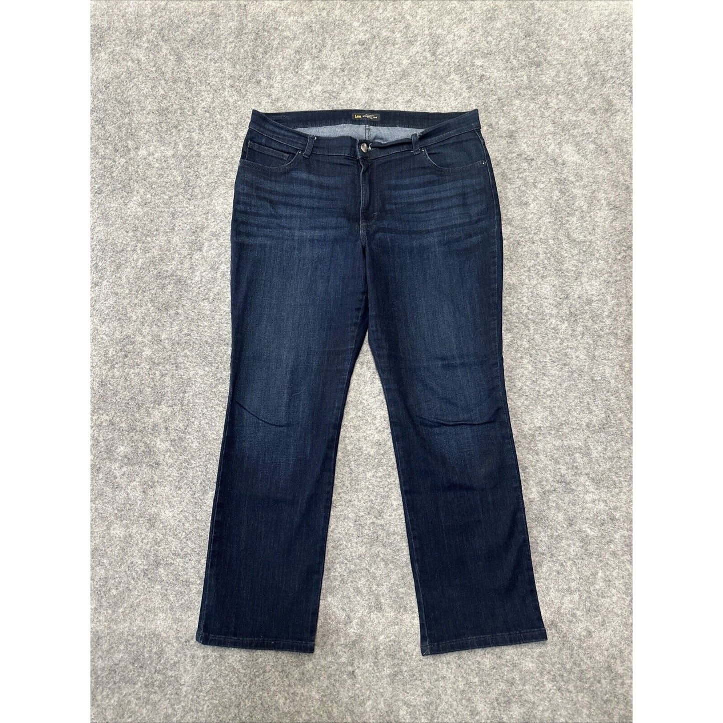 LEE Relaxed Fit Women's Straight Jeans Size 9 Blue Dark Wash Denim