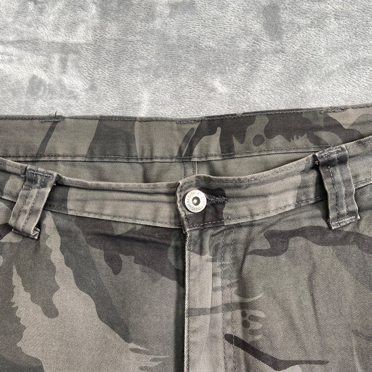 Wrangler Originals Cargo Pants Men's 34x32 Camo 100% Cotton Outdoor