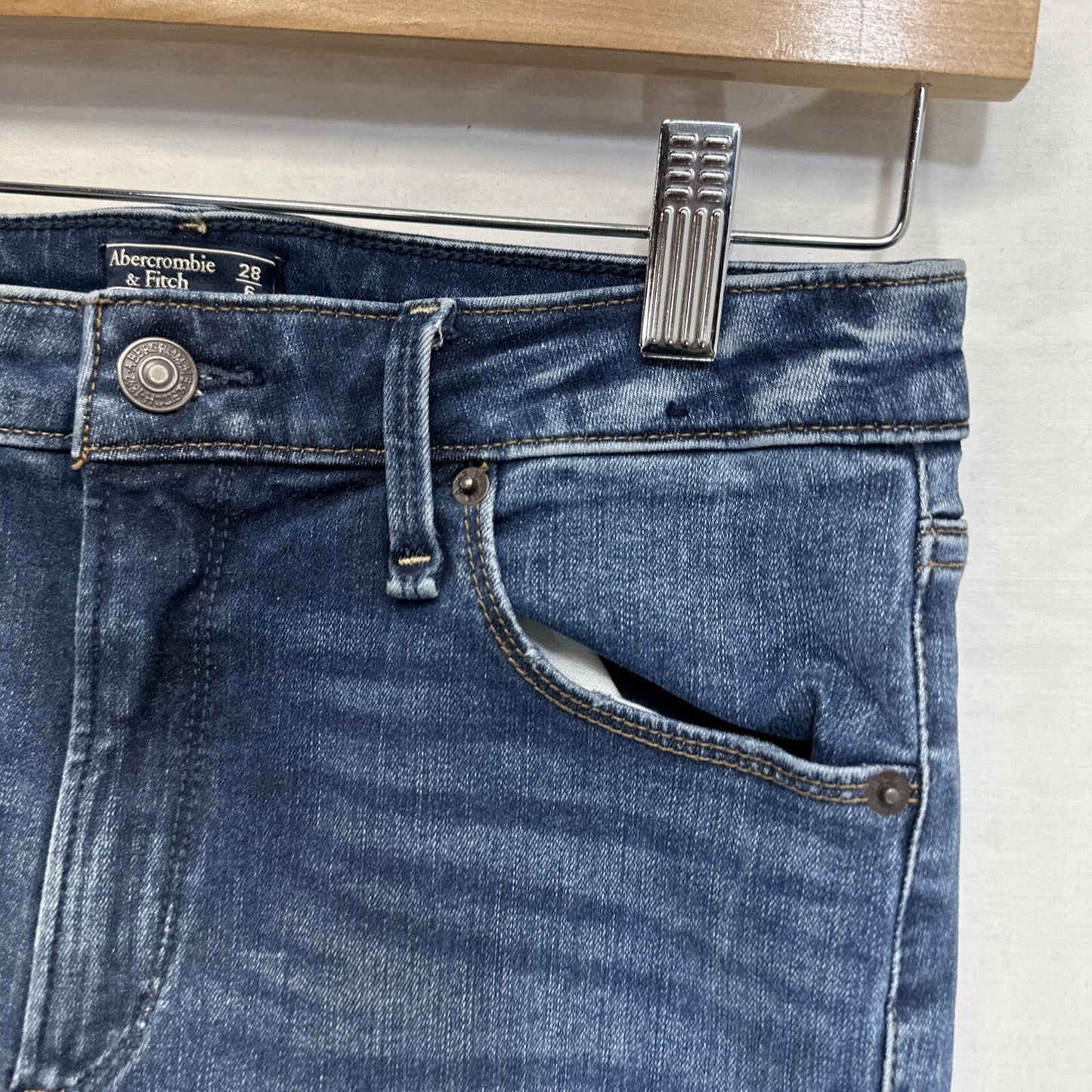 Abercrombie & Fitch Curve Love High Rise Super Skinny Jeans Womens 6L Blue Denim