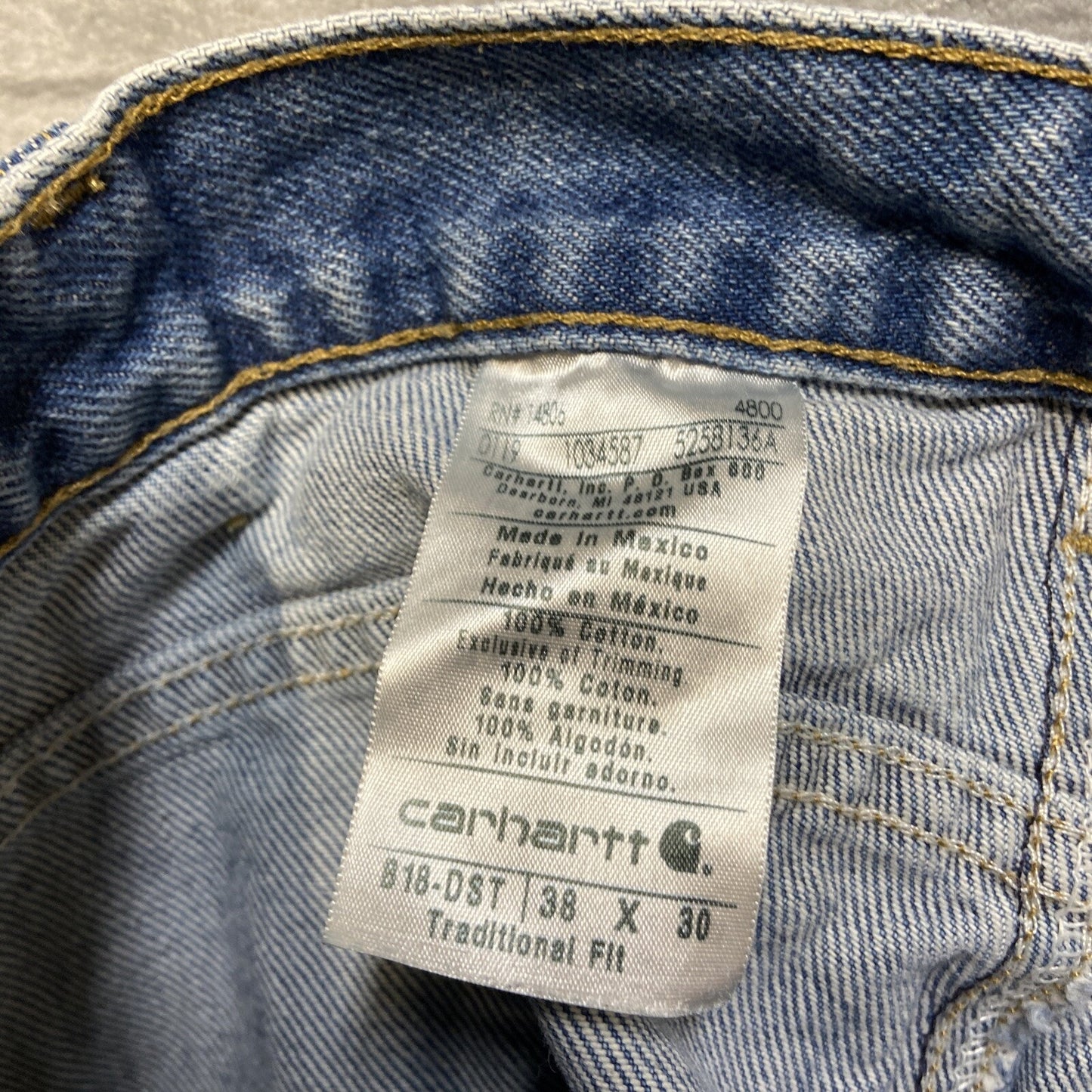 Lot of 2 Carhartt Relaxed Fit Work Jeans Men's 38x30 Blue Grade A/B Wholesale