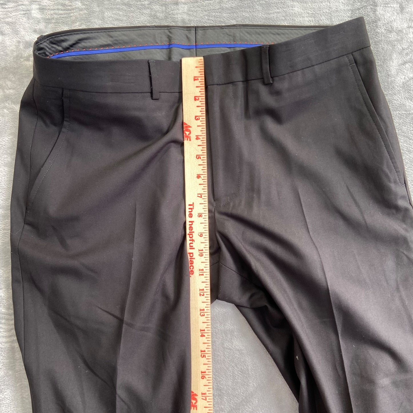 Billy London Men's Dress Pants 34x30 Black Polyester Rayon