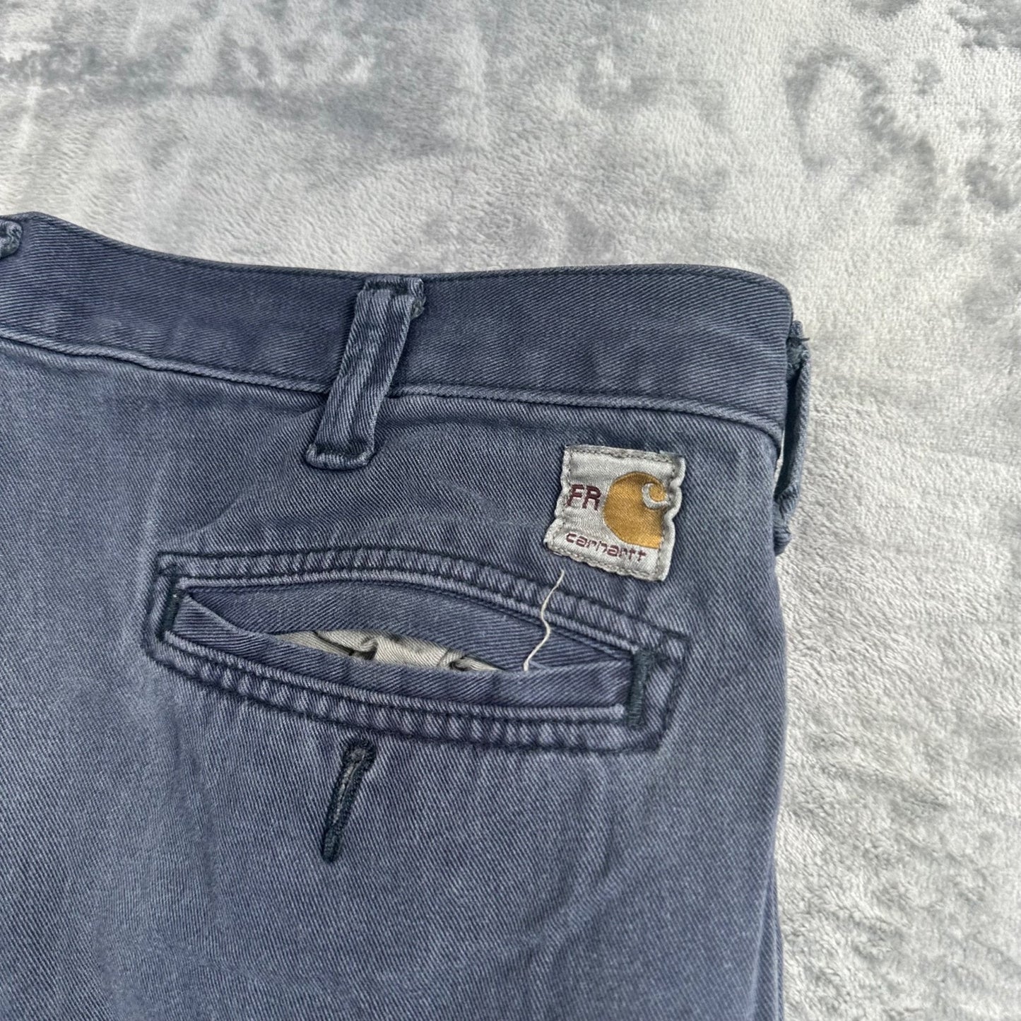 Carhartt FR Men's Straight Pants 36x30 Dark Blue Work Pants Flame Resistant