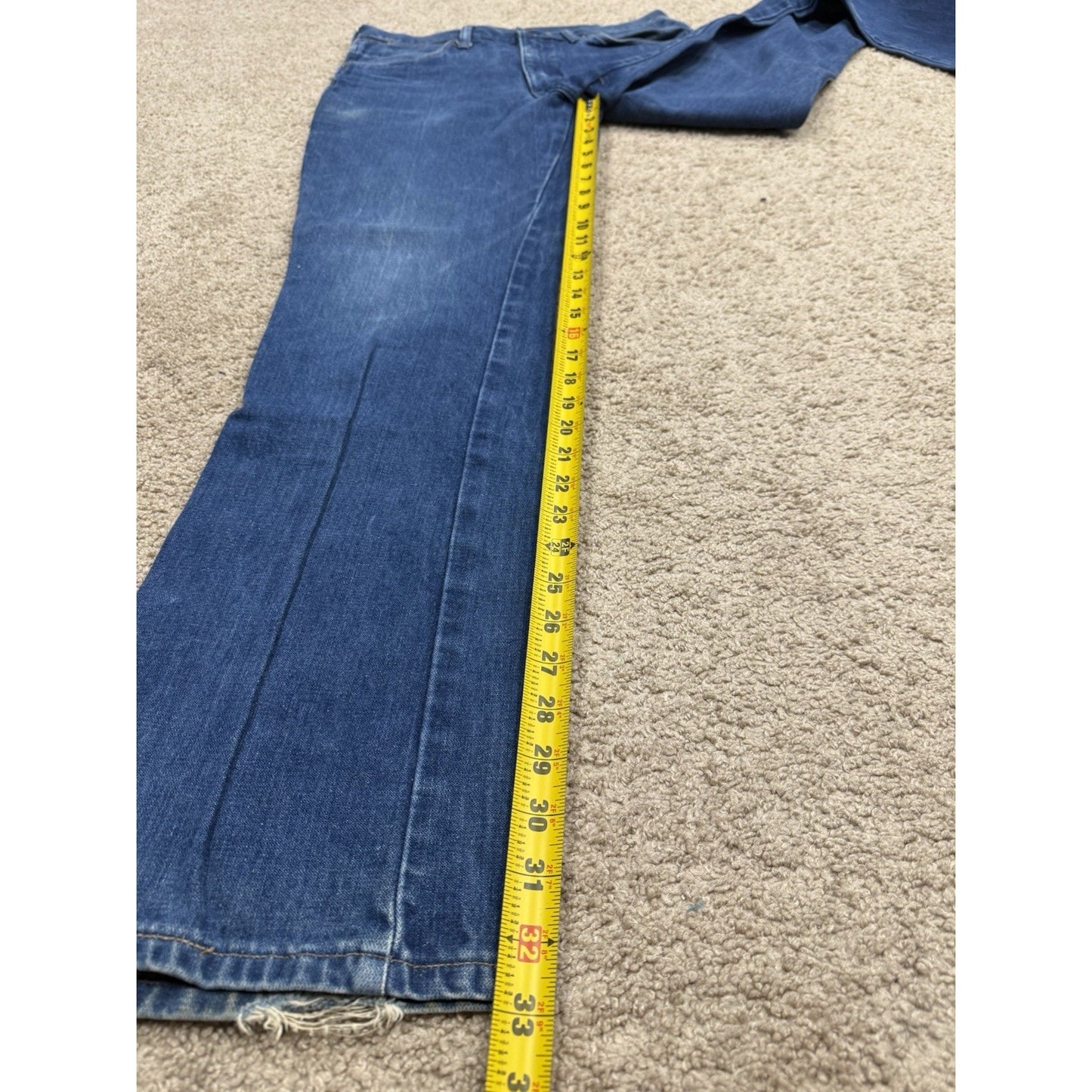 Vintage Wrangler NO FAULT Mens Blue Jeans Cowboy Cut Original Fit - 34 X 34
