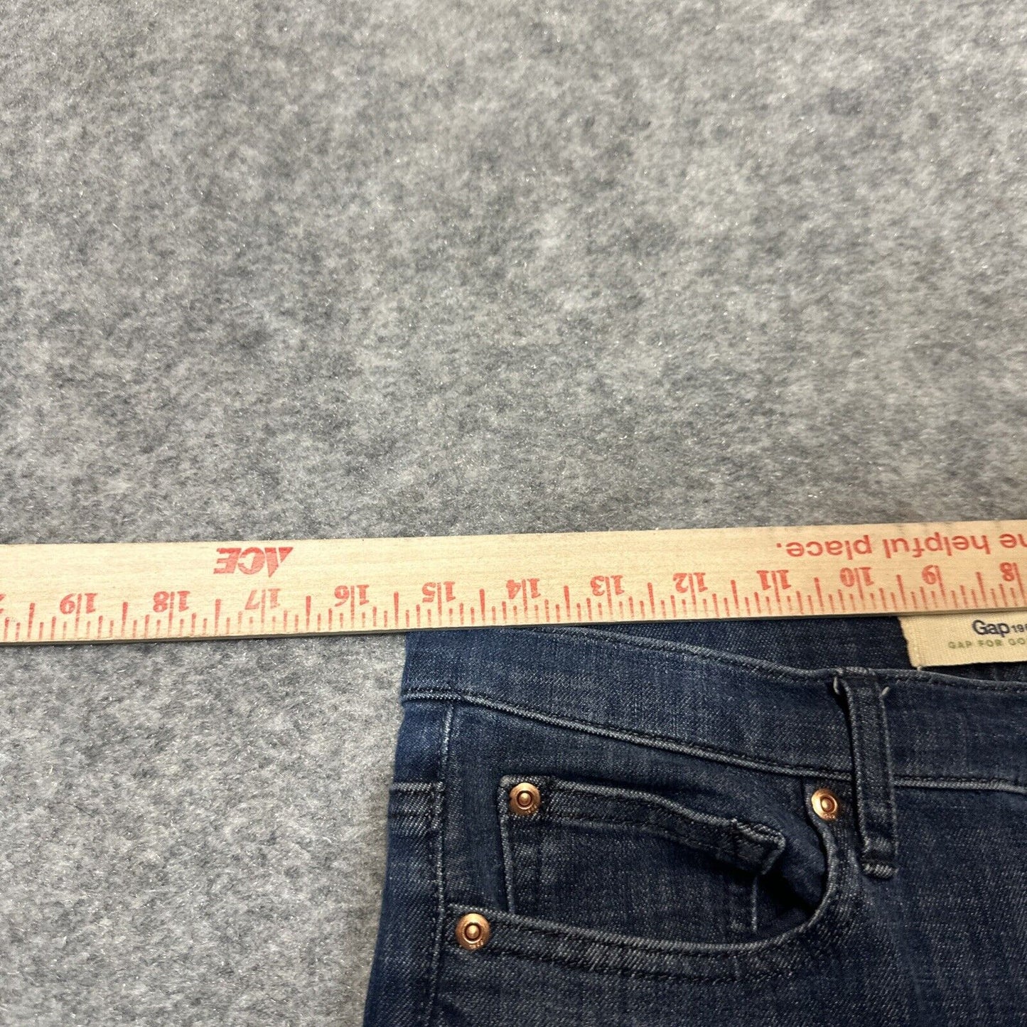 Gap 1969 True Skinny Jeans 30R Super High Rise Dark Wash Blue Distressed