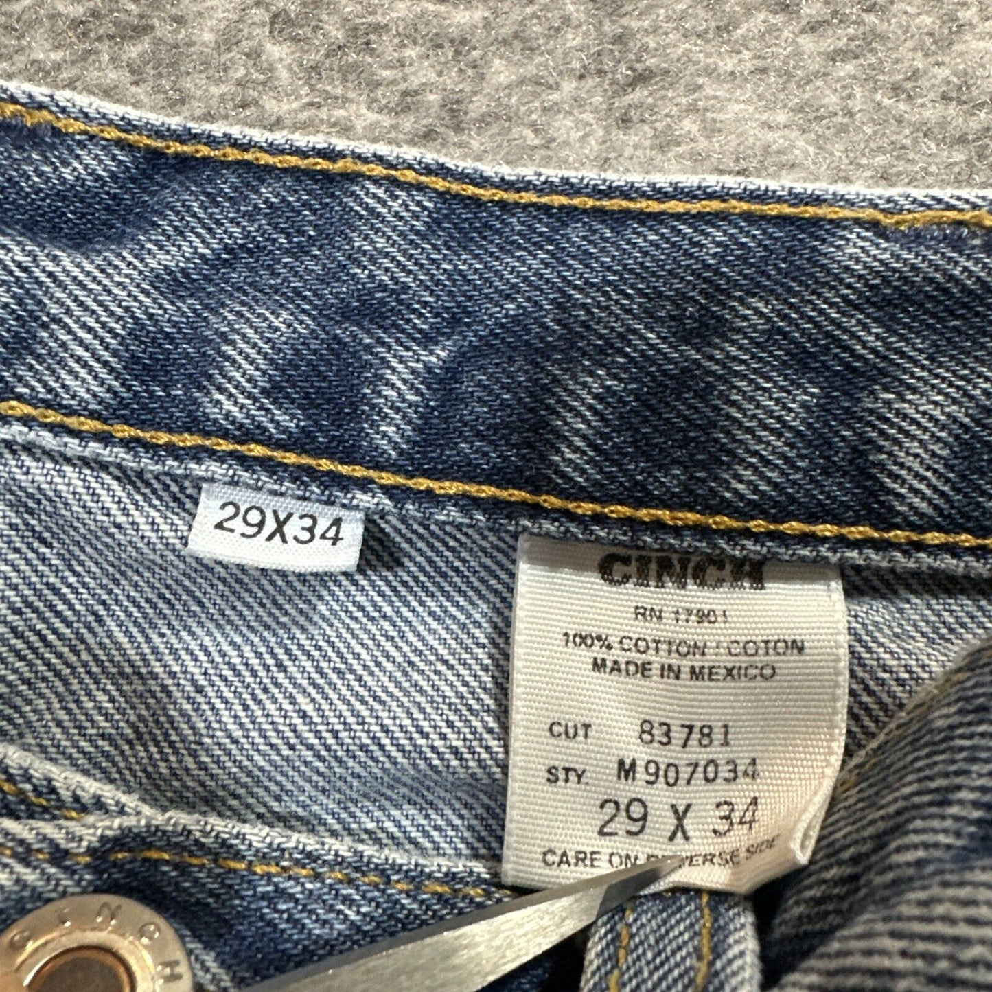 Cinch Bronze Label Slim Fit Jeans Men's Size 29x34 Blue Denim Western Wear