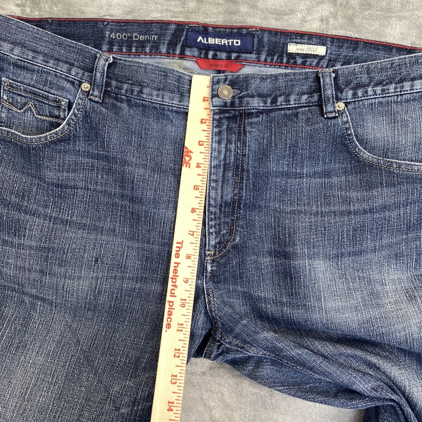 Alberto Modern Fit Straight Jeans Men's Size 40x34 Blue Denim