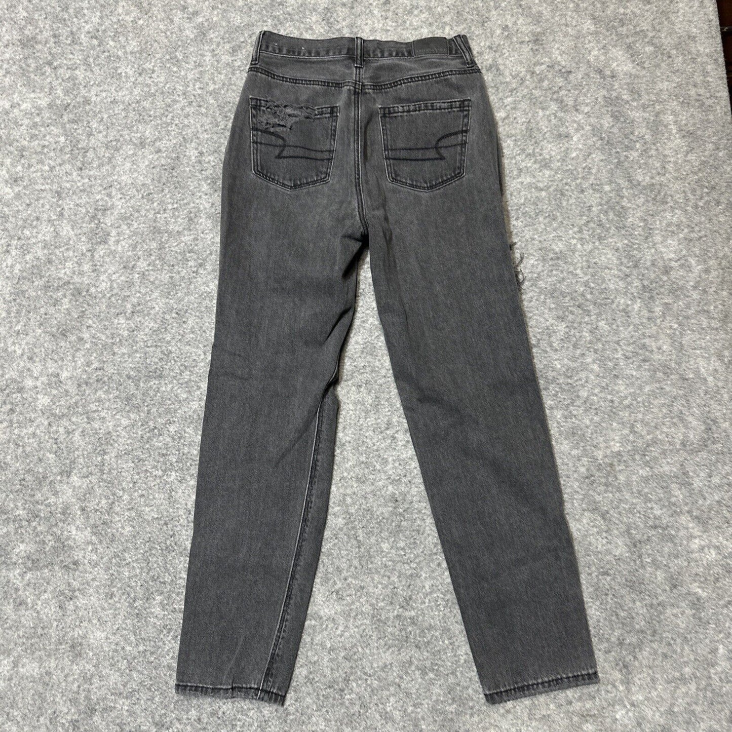 American Eagle Women's Distressed Mom Jeans Size 0R Gray Denim
