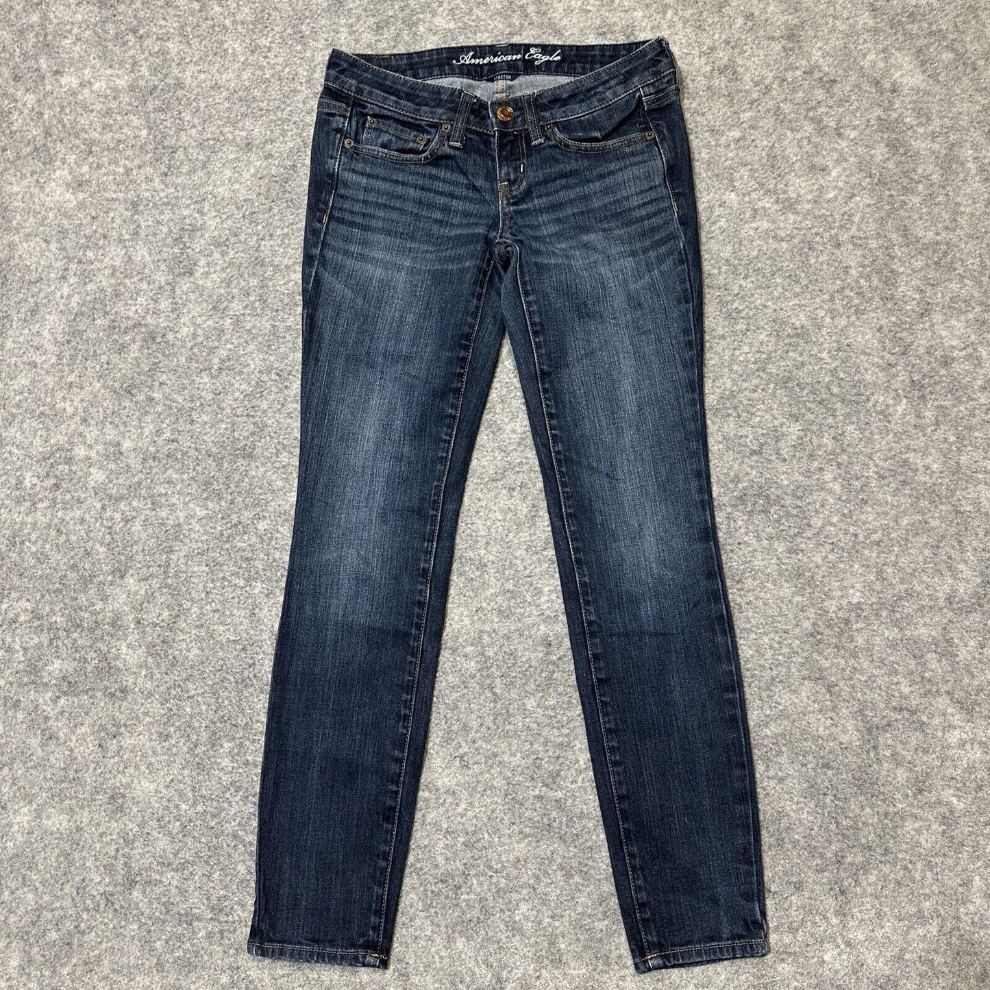 American Eagle Stretch Women's Super Skinny Jeans Size 0R Blue Dark Denim