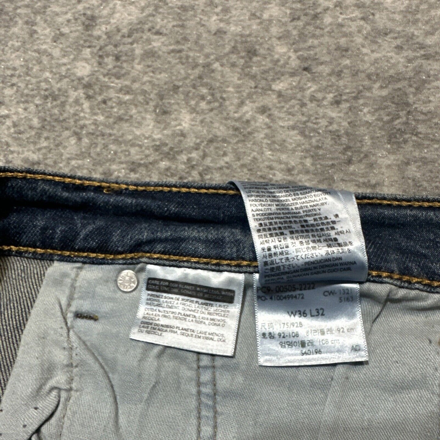 Levi's 505 Regular Fit Men's Cropped Jeans Size 36x32 Blue Dark Wash Denim