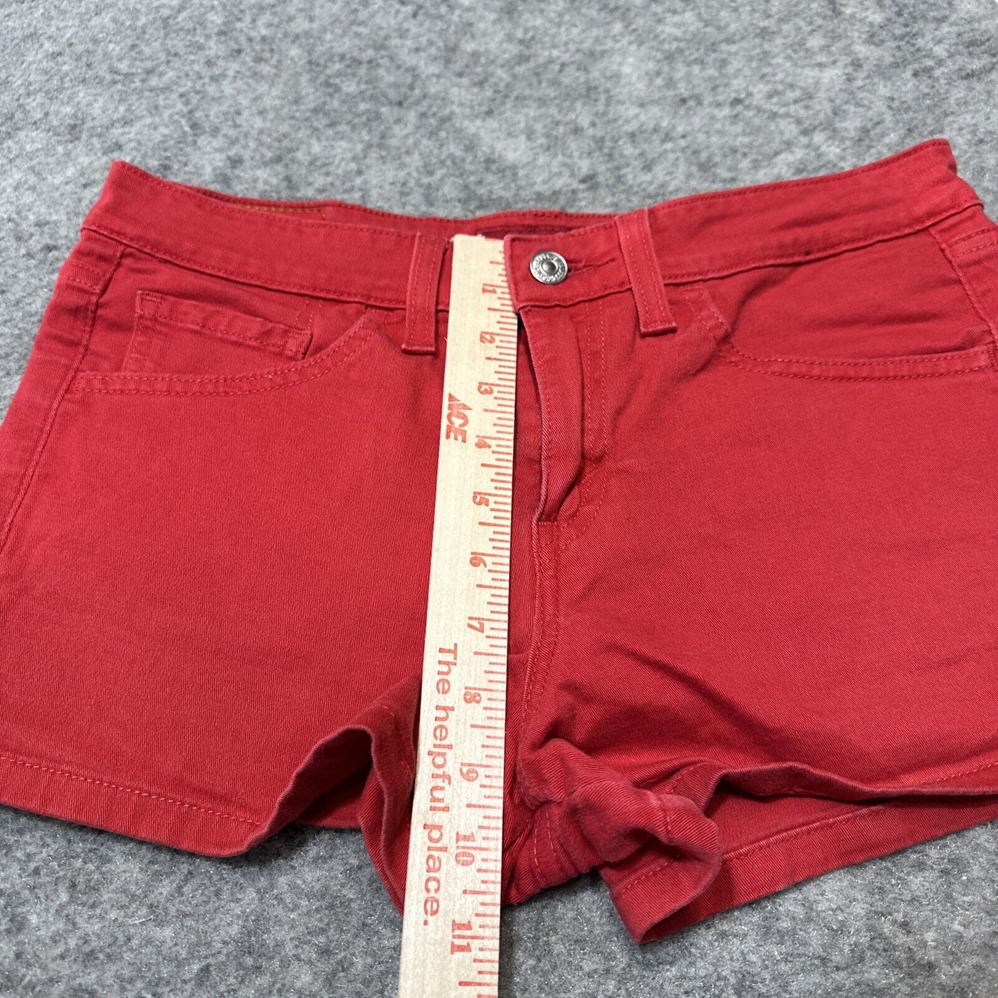 Levi's Superlow Stretch Women's Cut-Off Jean Shorts Size 7JR Red Shorts