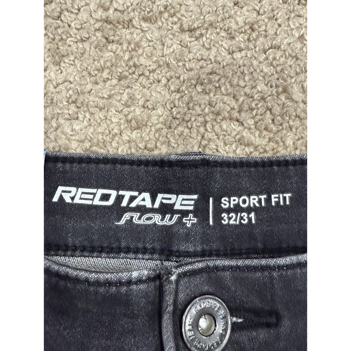 Redtape Men's Black Denim Jeans Skinny Flow+ Sport Fit Size 32x31