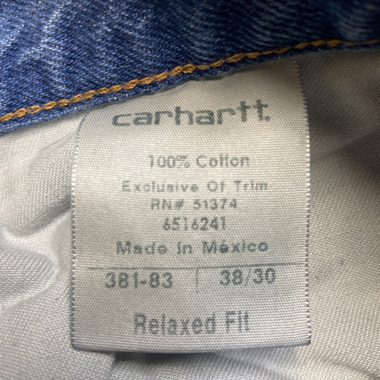 Carhartt Relaxed Fit Jeans Men’s Size 38x30 Blue Denim