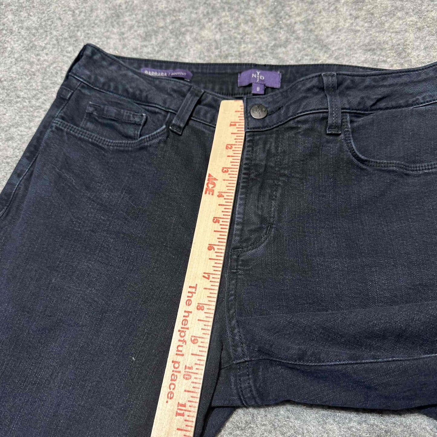 NYDJ Barbara Women's Easy Carl Bootcut Slimming Jeans Size 8 Black Dark Denim