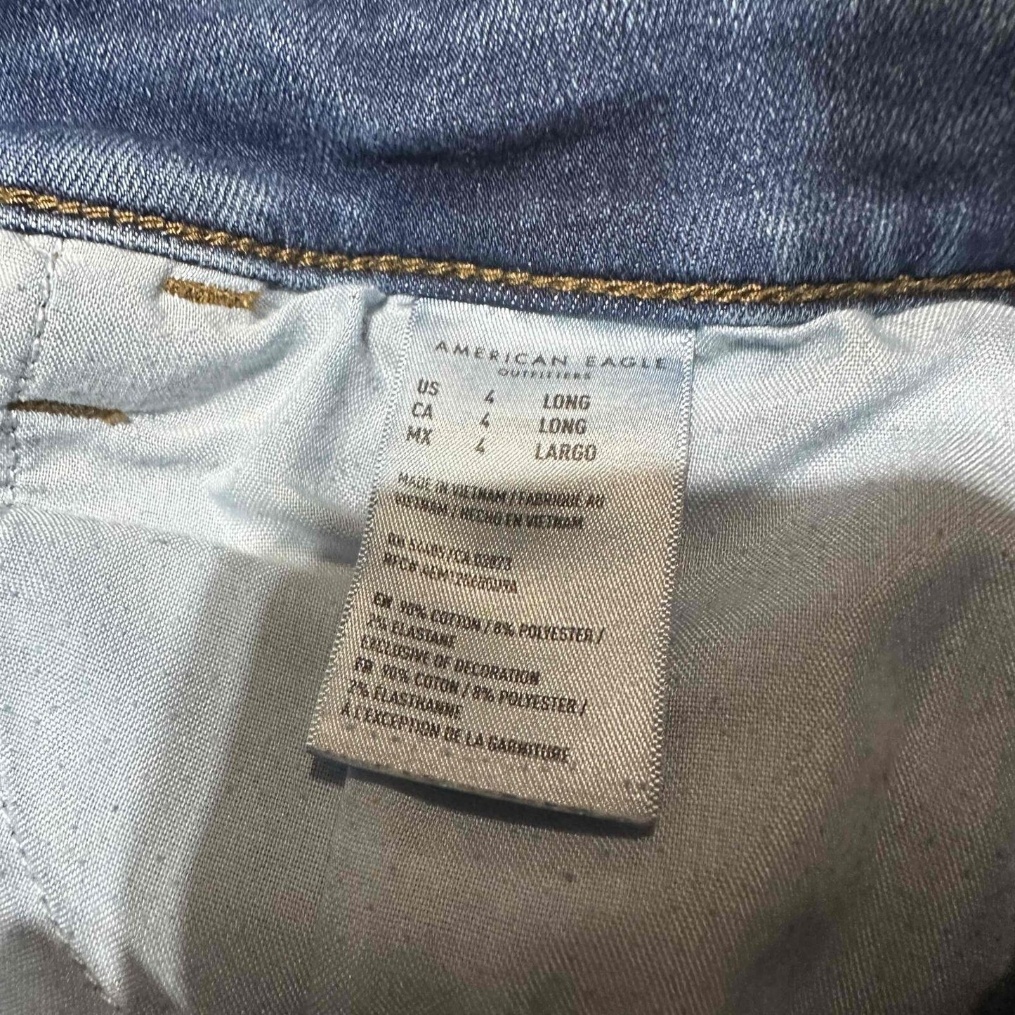 American Eagle Women's Hi Rise Jegging Skinny Jeans Size 4 Blue Medium Denim
