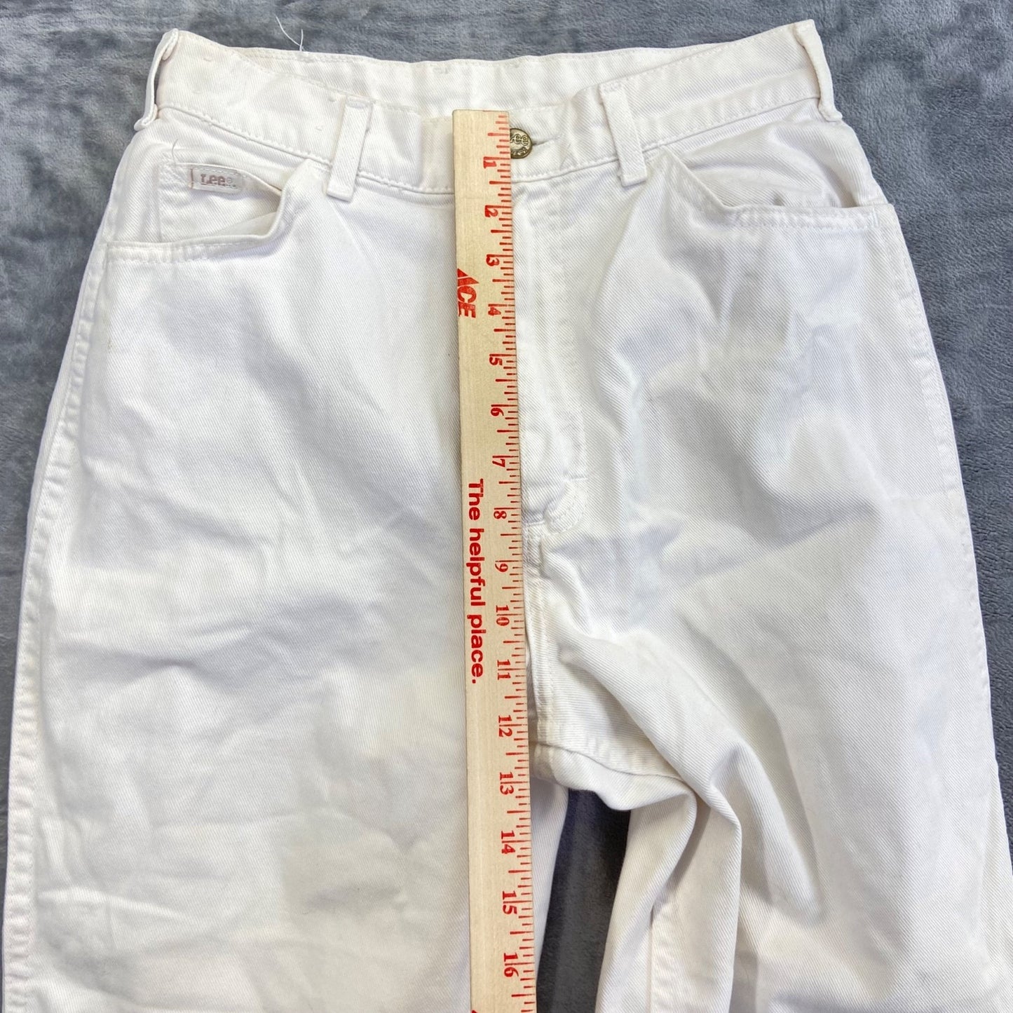 Vintage Lee Women's Tapered Jeans Size 11 White