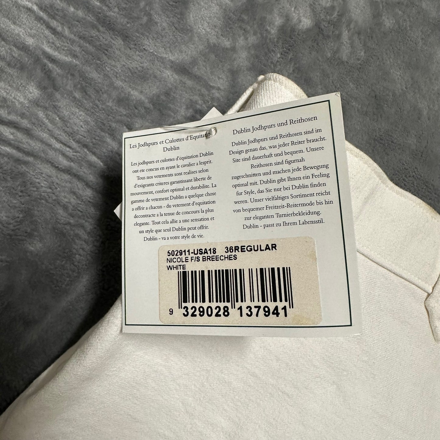 Dublin Nicole Breeches Women's Size 36 Reg White Equestrian Riding Wear