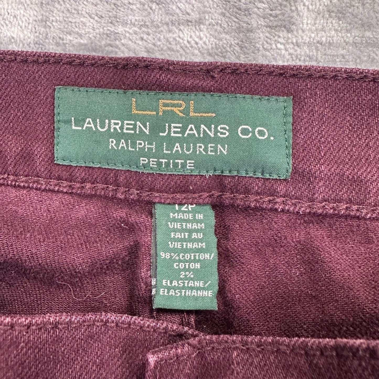 Lauren Ralph Lauren Women's Modern Straight Jeans 12P Burgundy