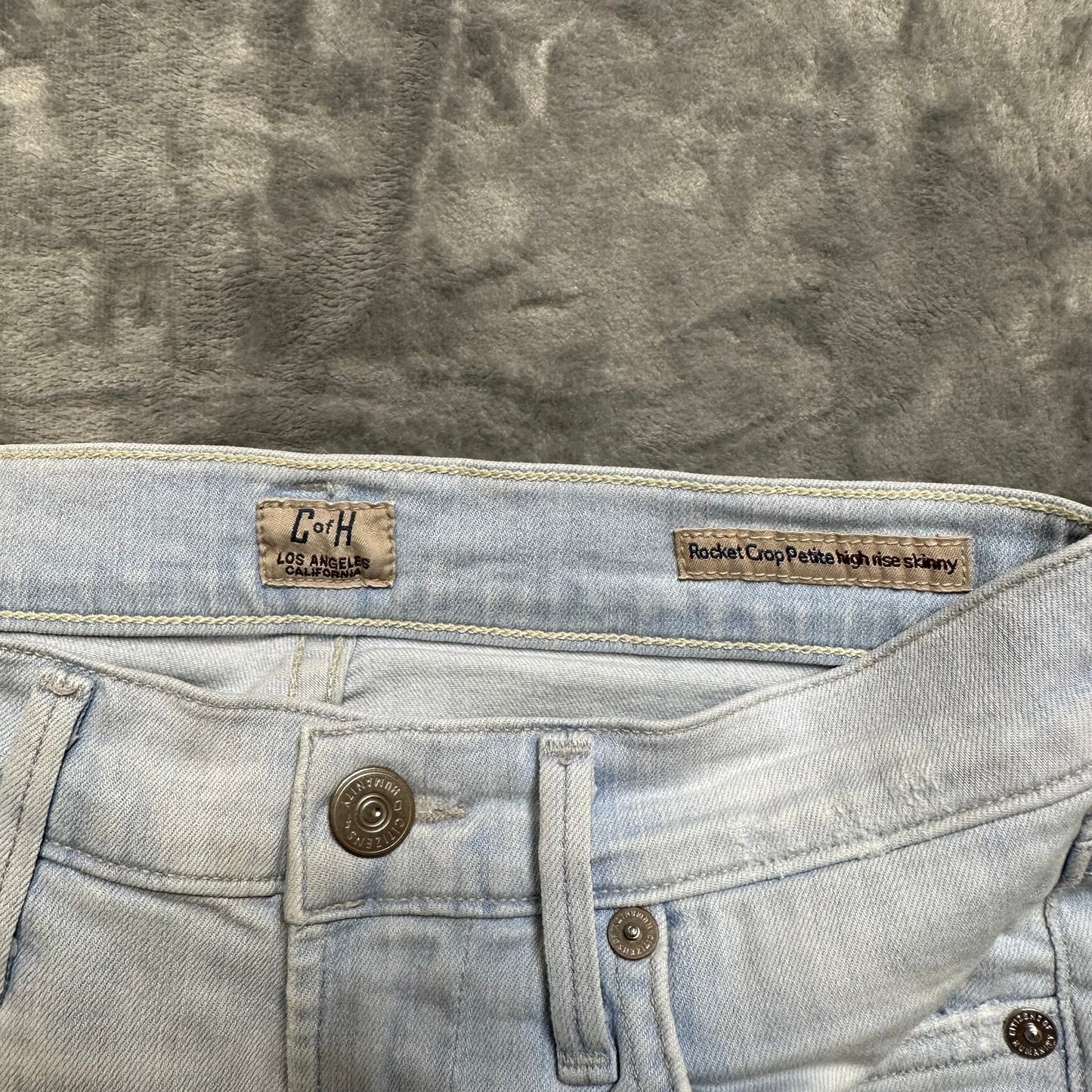 C of H Rocket Crop Petite High Rise Skinny Jeans Women's Size 24 Light Blue Denim