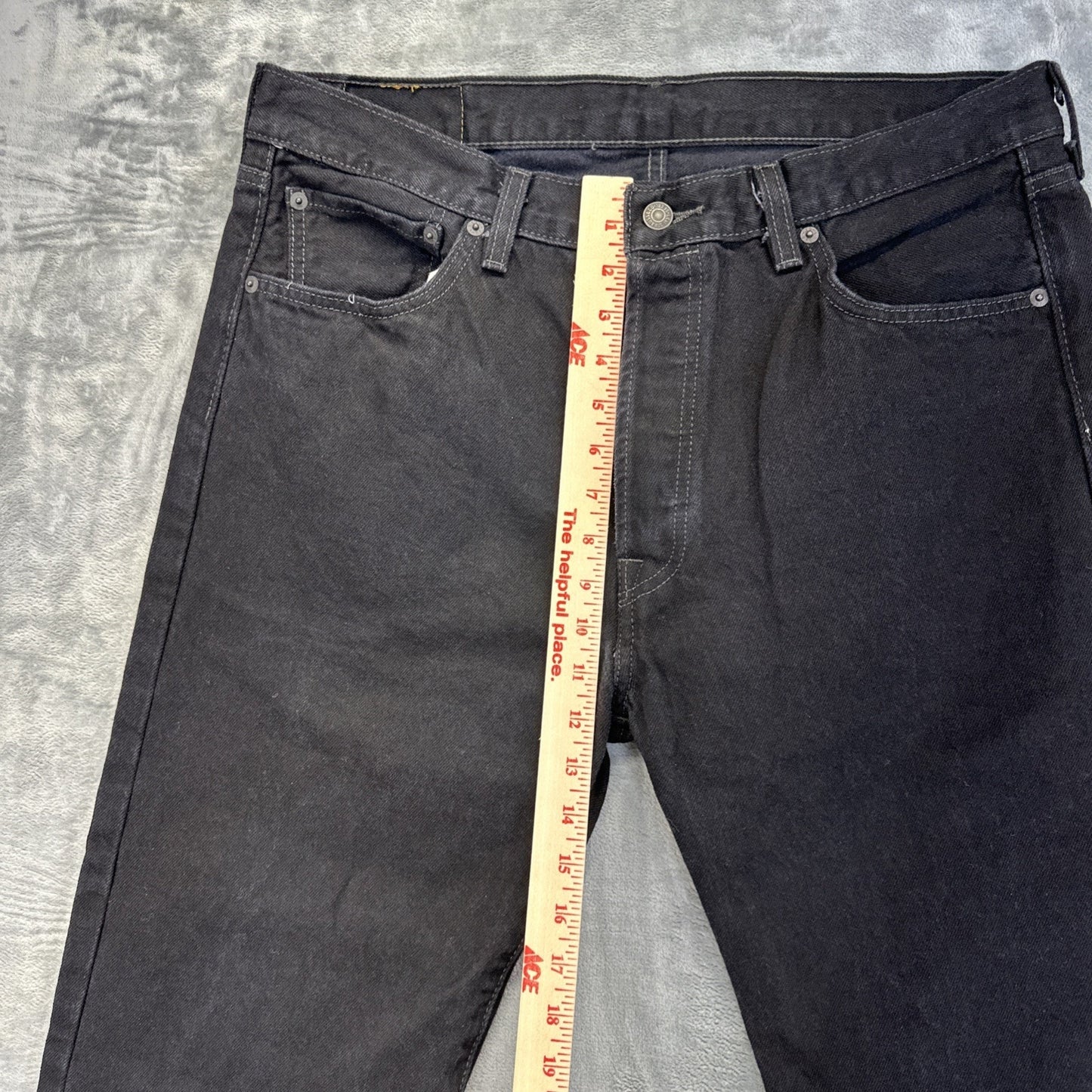 Levi's 501 Original Fit Straight Jeans Mens Size 36x32 Black Denim