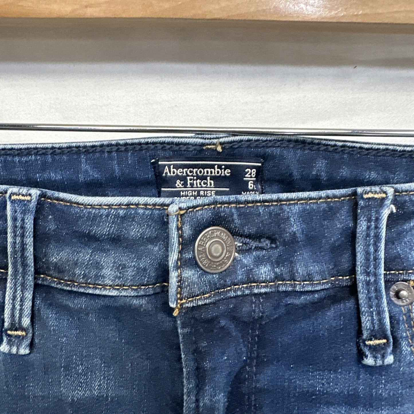 Abercrombie & Fitch Curve Love High Rise Super Skinny Jeans Womens 6L Blue Denim
