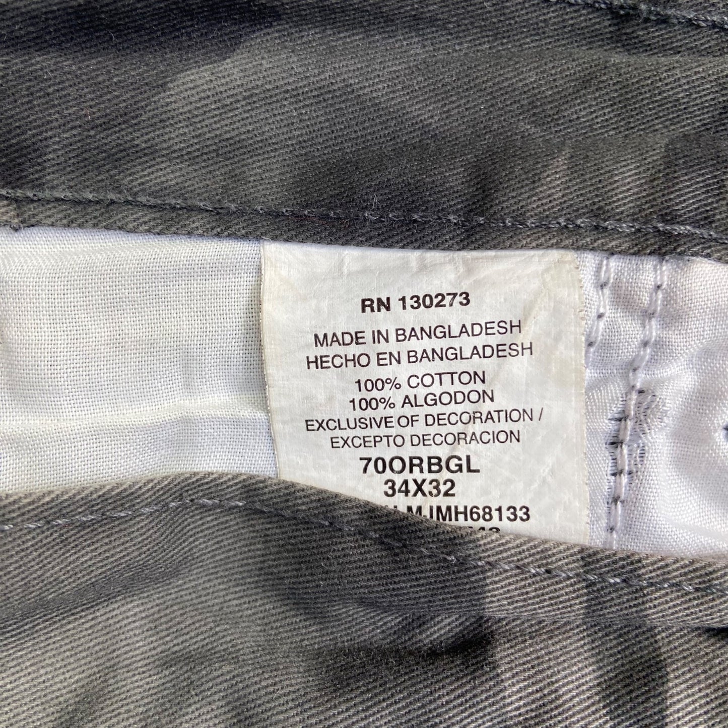 Wrangler Originals Cargo Pants Men's 34x32 Camo 100% Cotton Outdoor