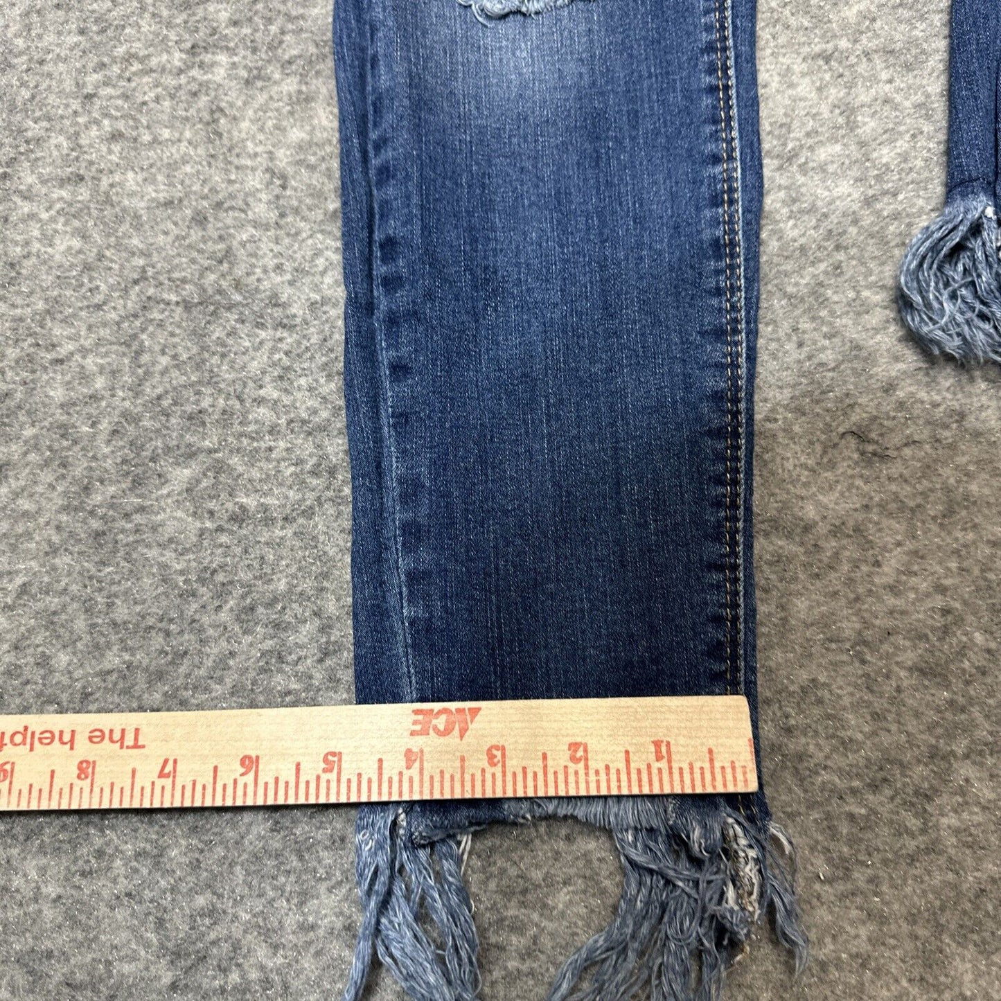 WAX JEAN Butt I Love You Women's Distressed Ankle Jeans Size S Small Blue Dark