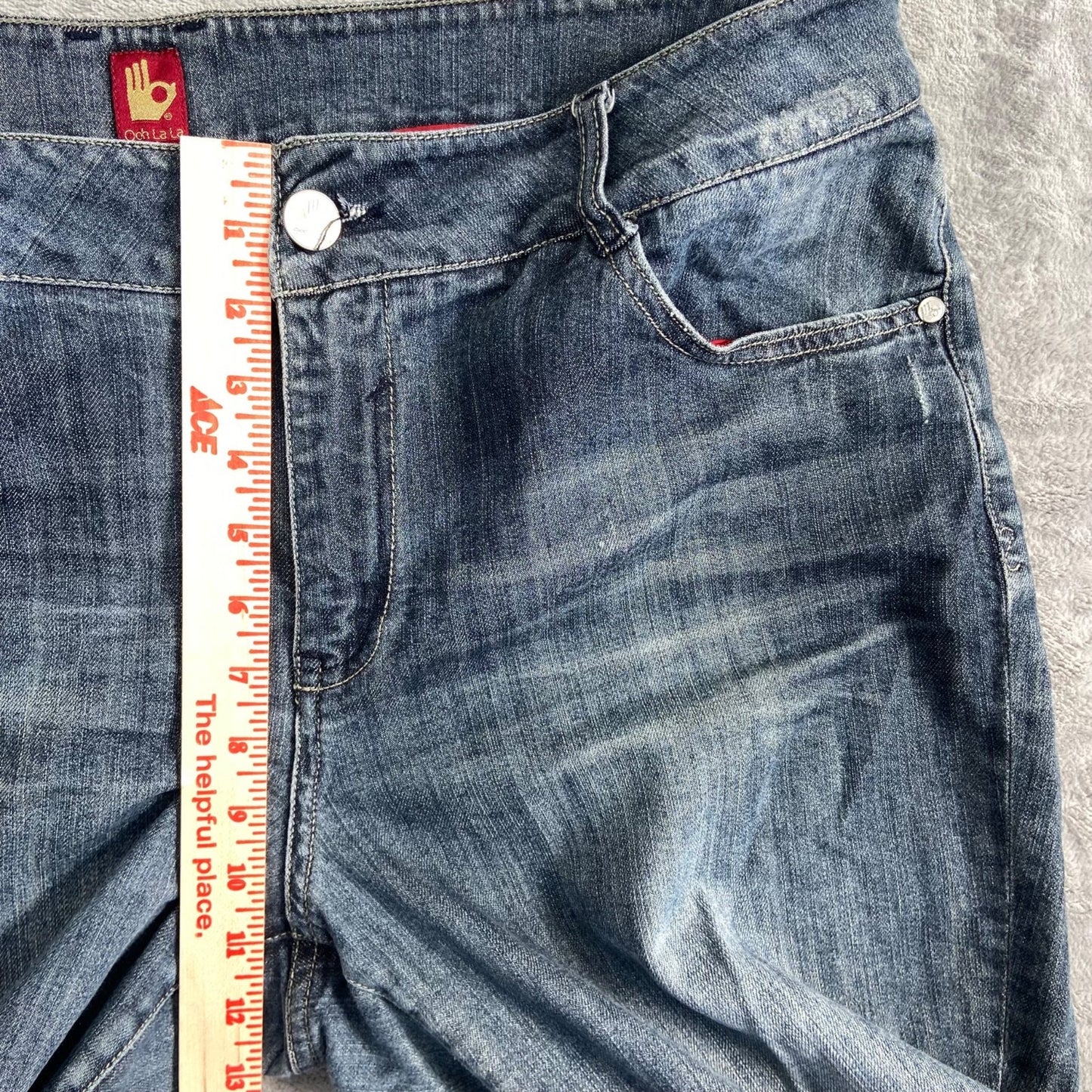 Vintage Sasson Ooh La La Bootcut Jeans Women's Size 18 Blue Denim Embroidered