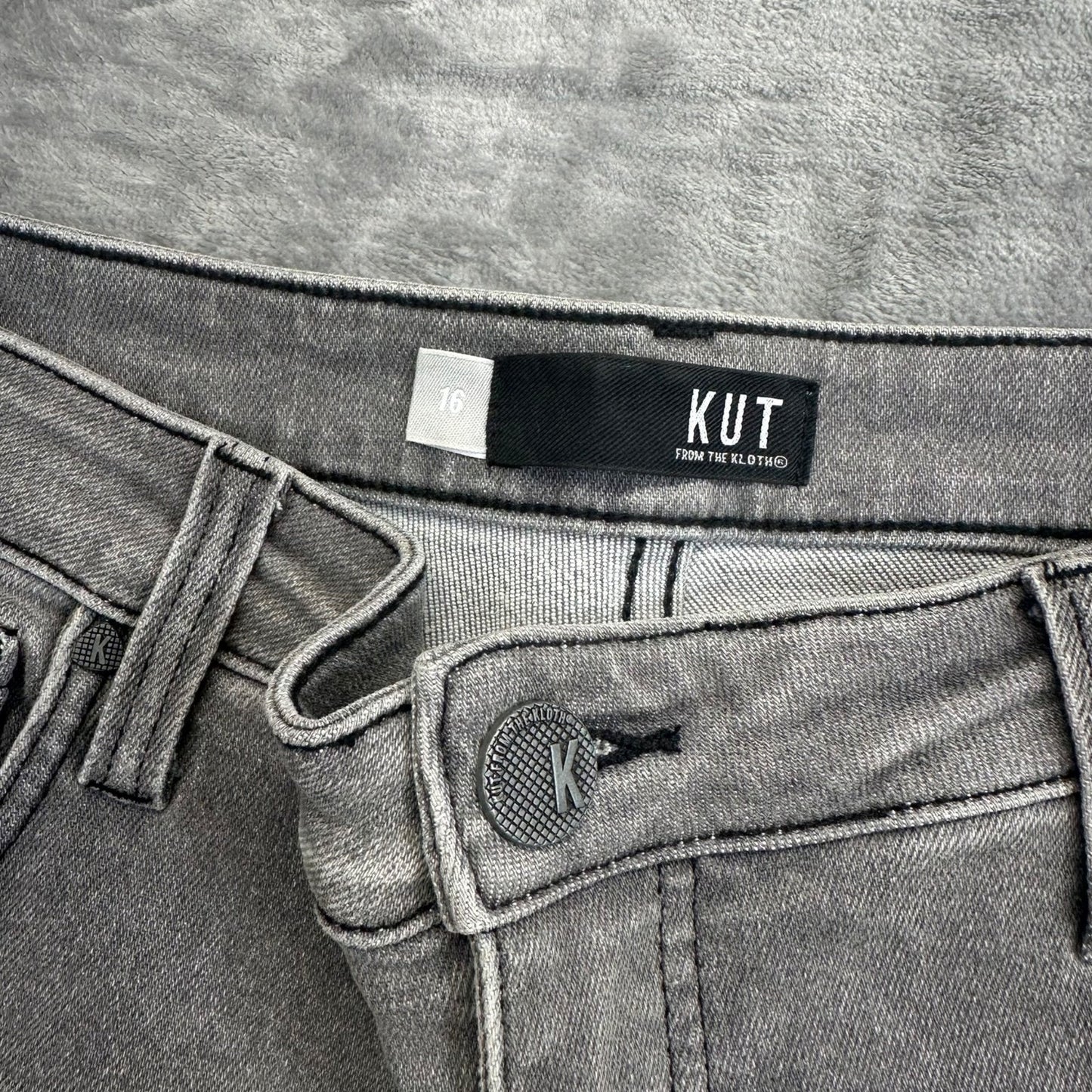 New KUT From The Kloth Women's Elizabeth Ankle Straight Jeans Size 16 Gray
