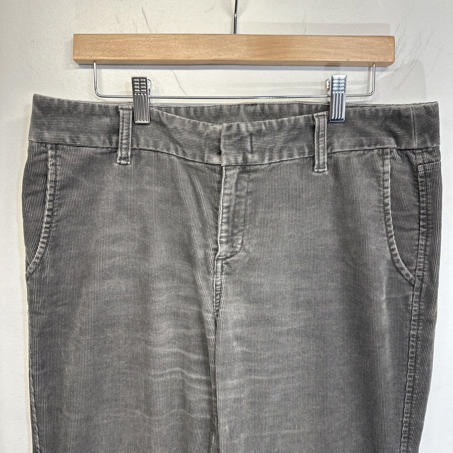Eddie Bauer Pants Women's Size 10 Gray Corduroy Flare Stretch Dark Casual