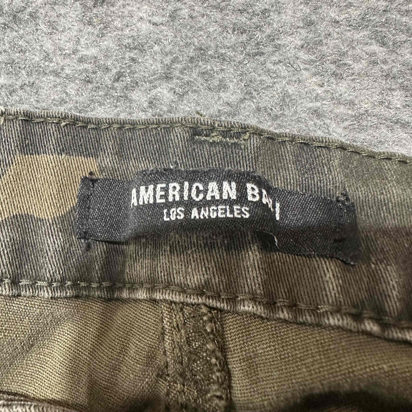 American Bazi Women's Cargo Joggers Size Medium Green Camo Dark Wash