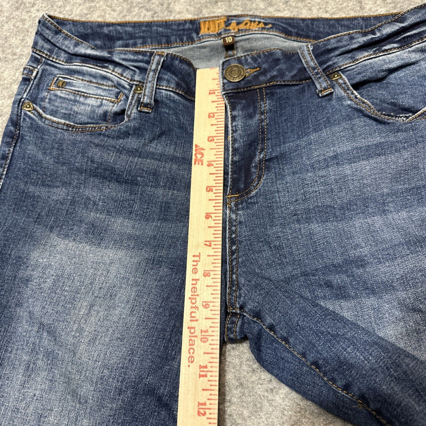 KUT From The Kloth Women's Straight Jeans Size 10 Blue Dark Wash Denim