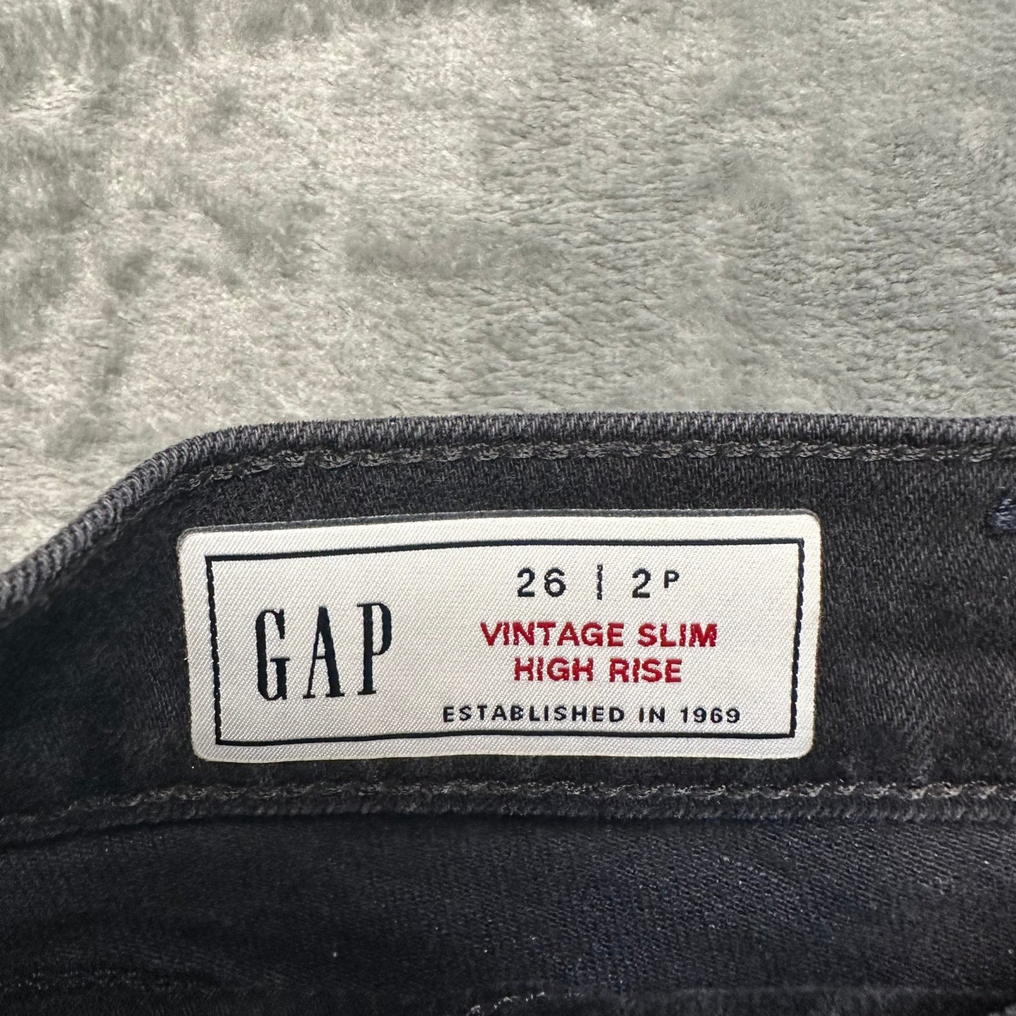 New Gap Vintage Slim High Rise Jeans Women's Size 26 Black Denim