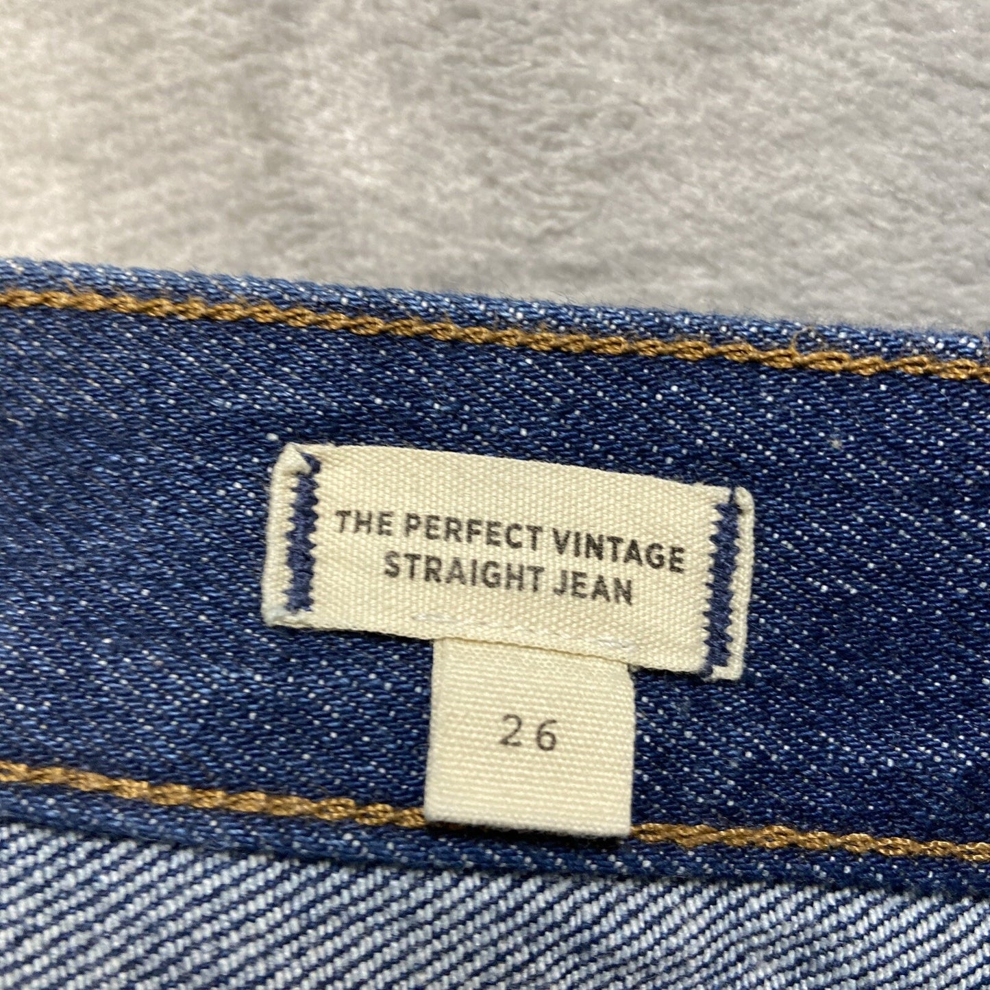 New Madewell The Perfect Vintage Straight Jean Women's Size 26 Dark Blue Paneled