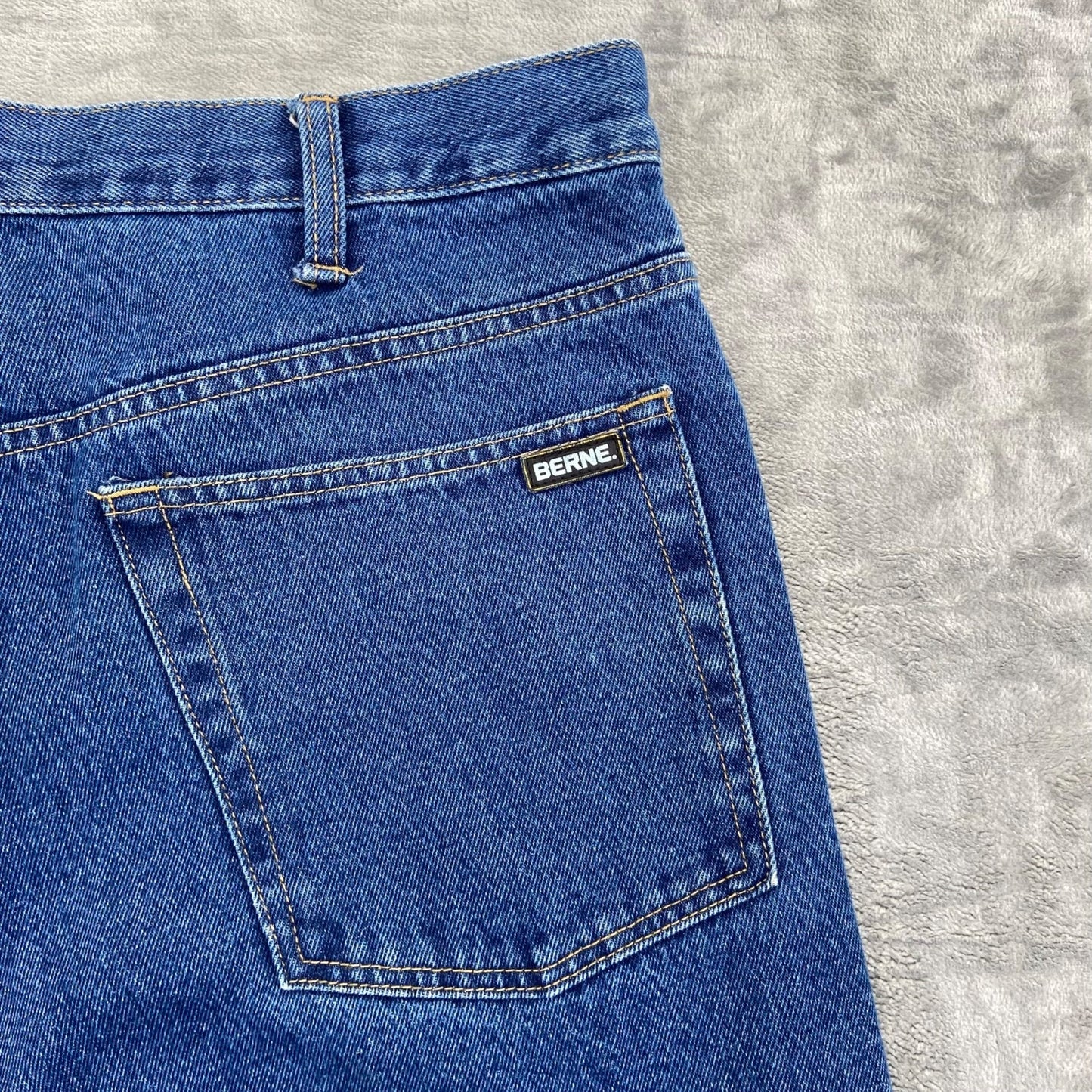 Berne Men's Straight Jeans Size 38x29 Blue Denim