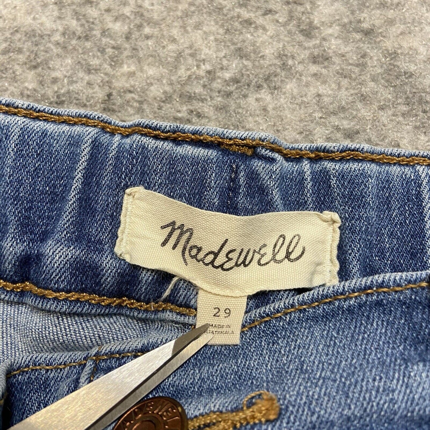 Madewell Elastic Waist Straight Leg Jeans Women's Size 29 Blue Denim