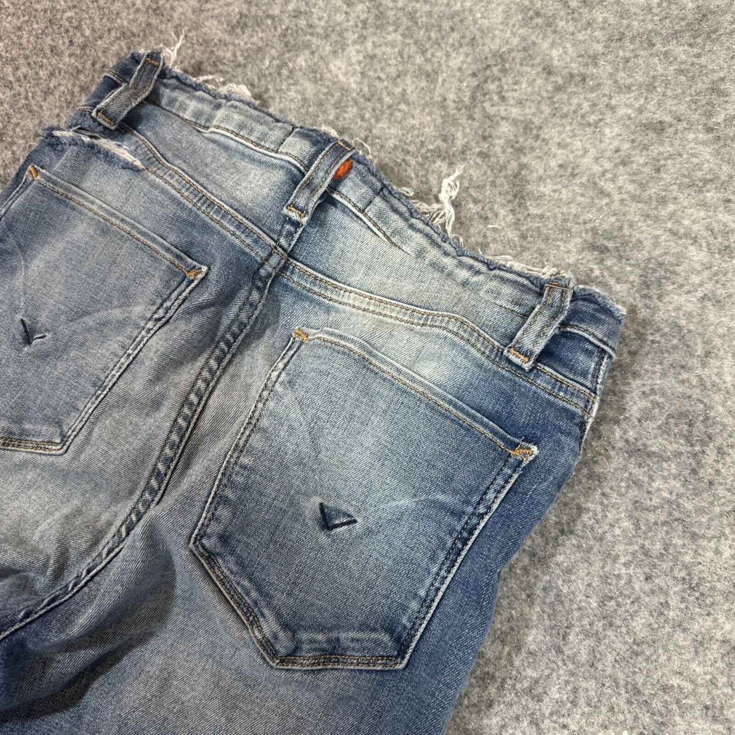 Hudson Barbara Super Skinny Distressed Frayed Waist Jeans Womens 26 Blue Denim