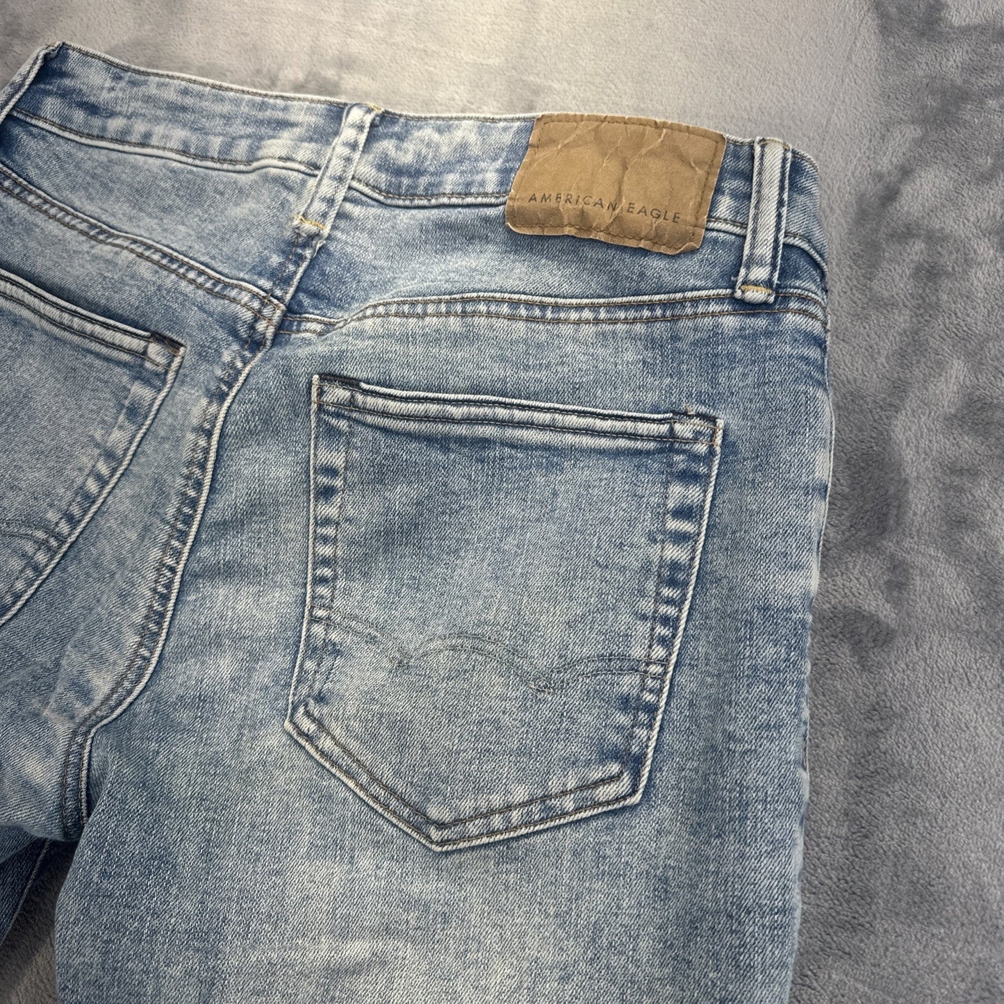 American Eagle Distressed AirFlex Athletic Skinny Jeans Men's Size 28x30 Blue