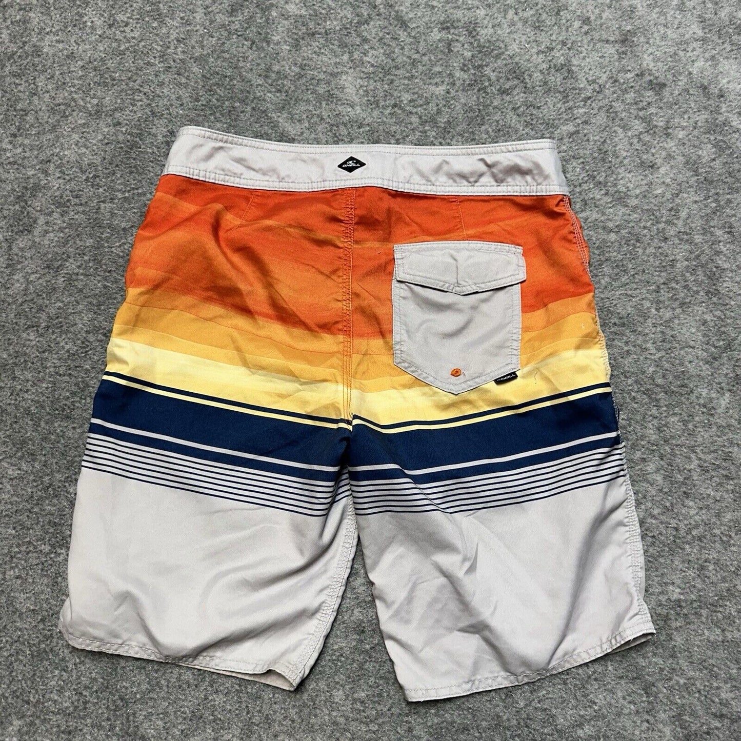 Oneill Board Shorts Men's Size 32 Orange Gray Sunset Swim Shorts