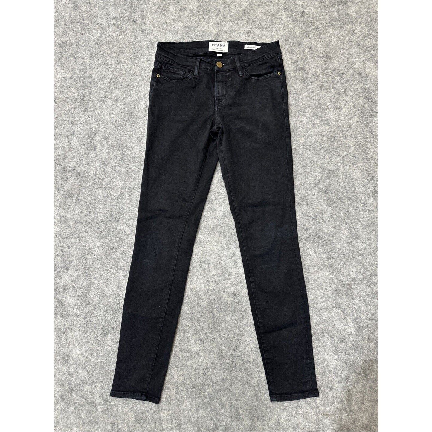Frame Denim Le Skinny De Jeanne Women's Jeans Size 25 Black Dark Wash Denim