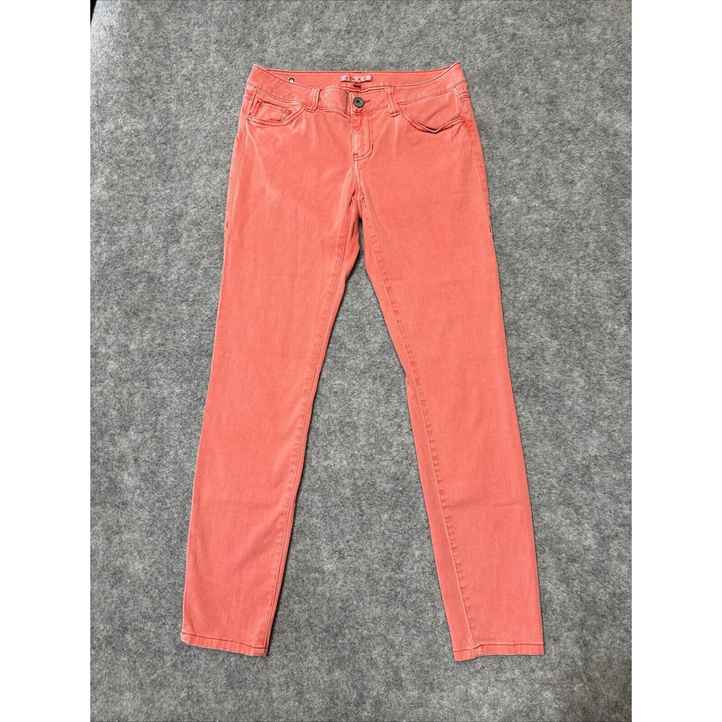 CAbi Women's Skinny Jeans Size 4 Red Peach Light Wash Denim